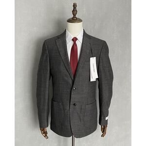 Calvin Klein Men's 41 Long Sport Coat Slim Fit Classic Charcoal Herringbone NEW